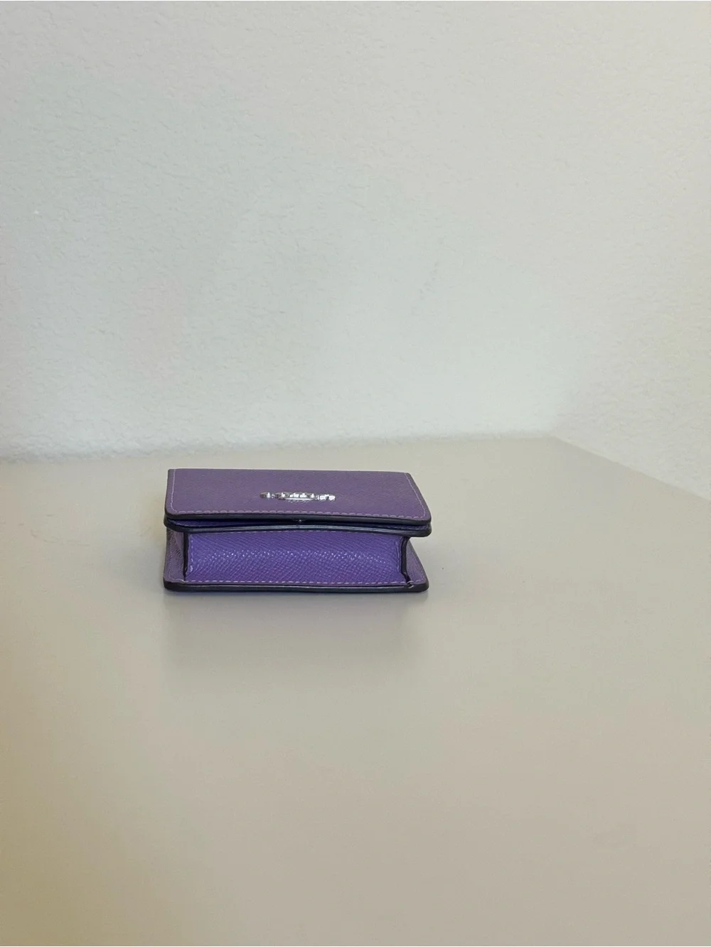 Purple Coach Cardholder with Chain